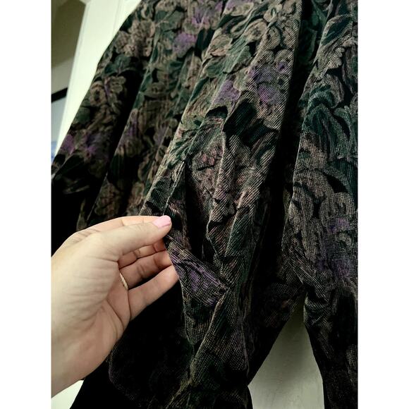 Vintage Rafi Zip Up Floral Bomber Jacket Size 40 With Pockets - Picture 9 of 12